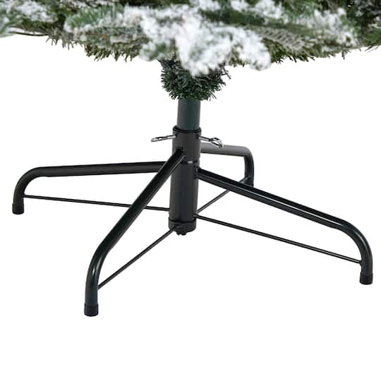 8ft. Pre-Lit Flocked North Carolina Fir Artificial Christmas Tree with Warm White LED Lights